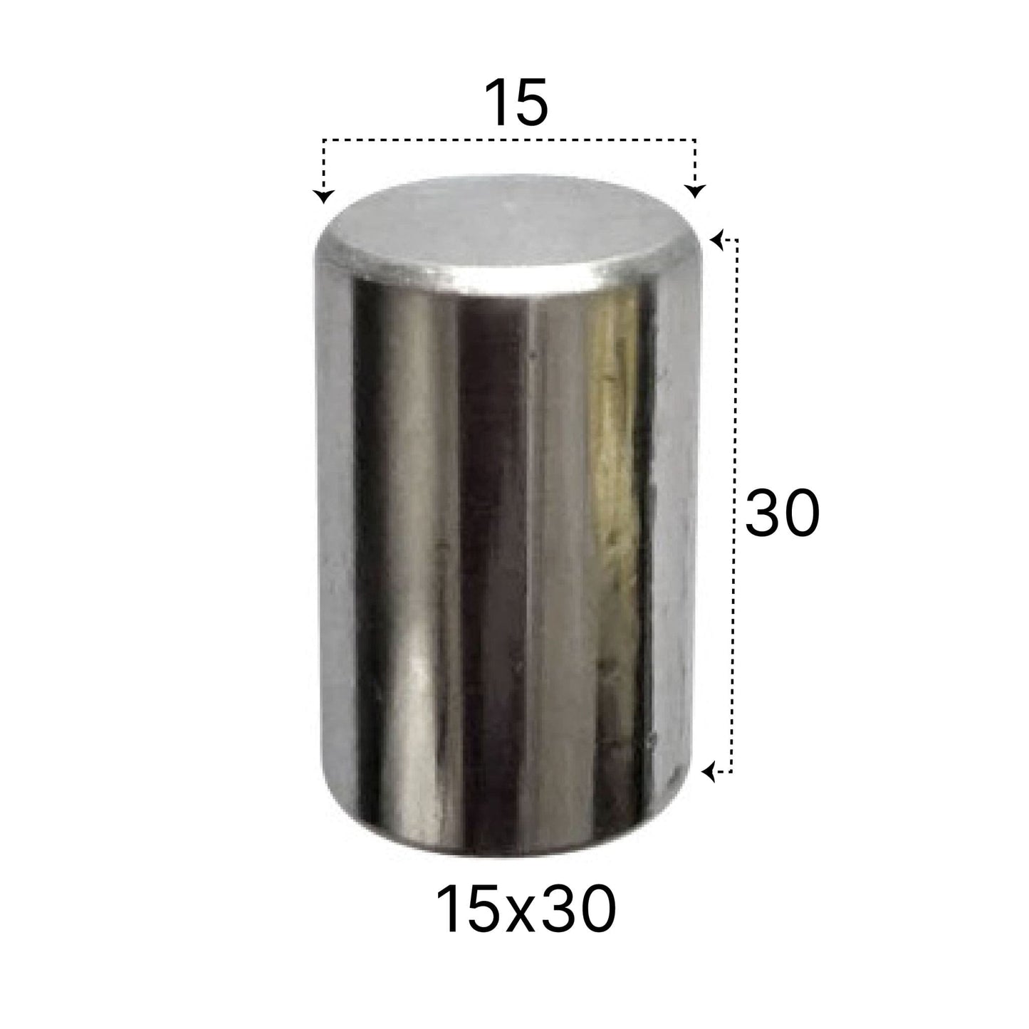 Cylindrical roller pin 15×30 mm bearing-grade chrome steel