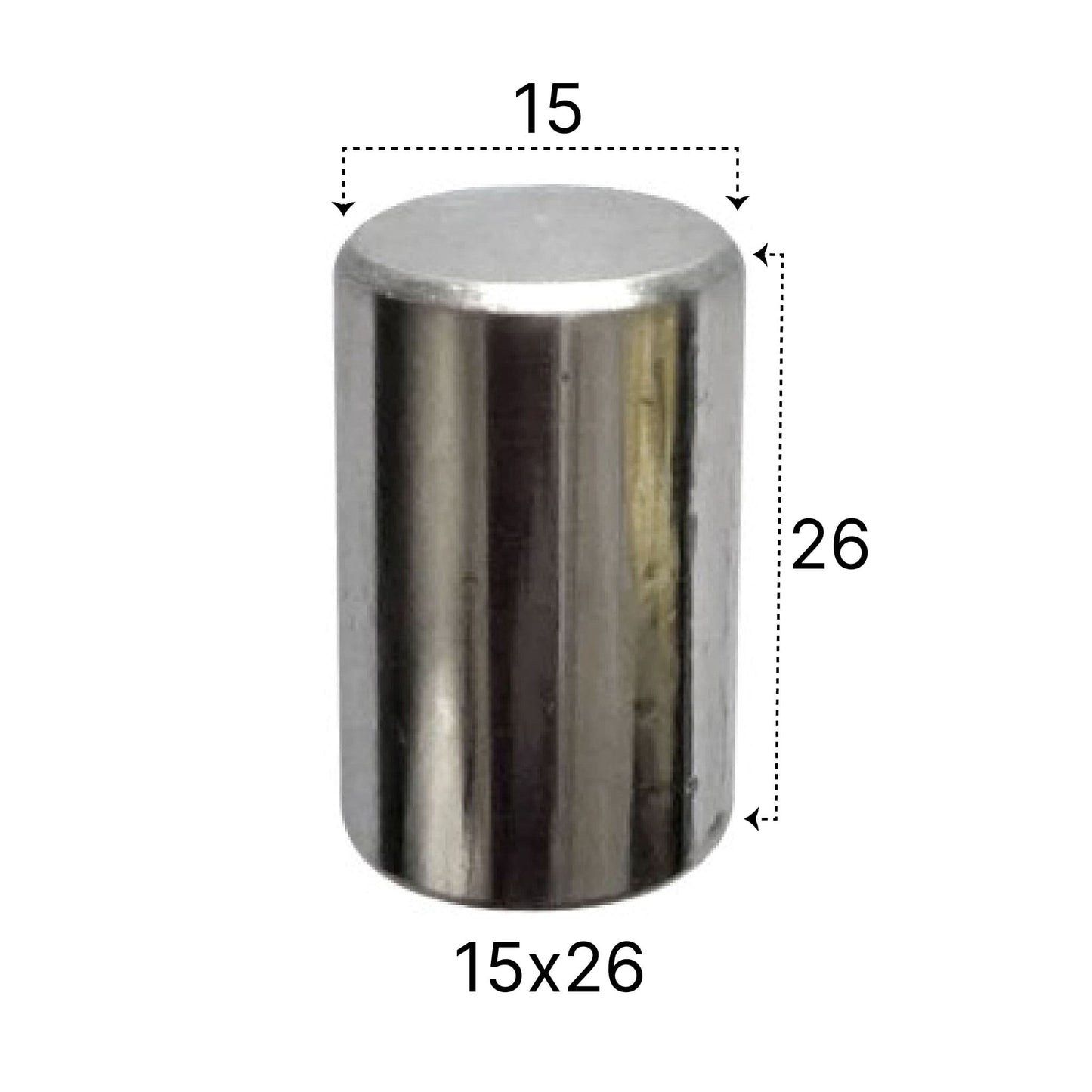 Cylindrical roller pin 15×26 mm bearing-grade chrome steel