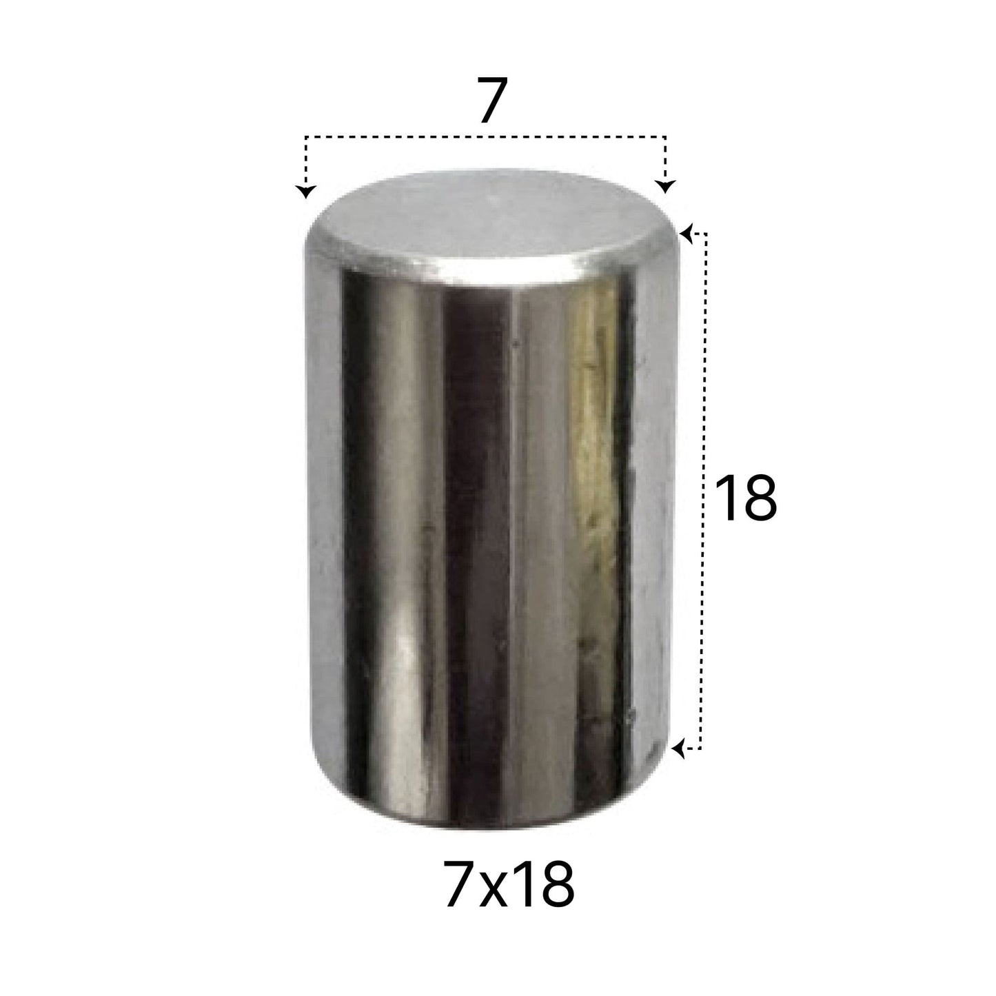 Cylindrical roller pin 7×18 mm bearing-grade chrome steel