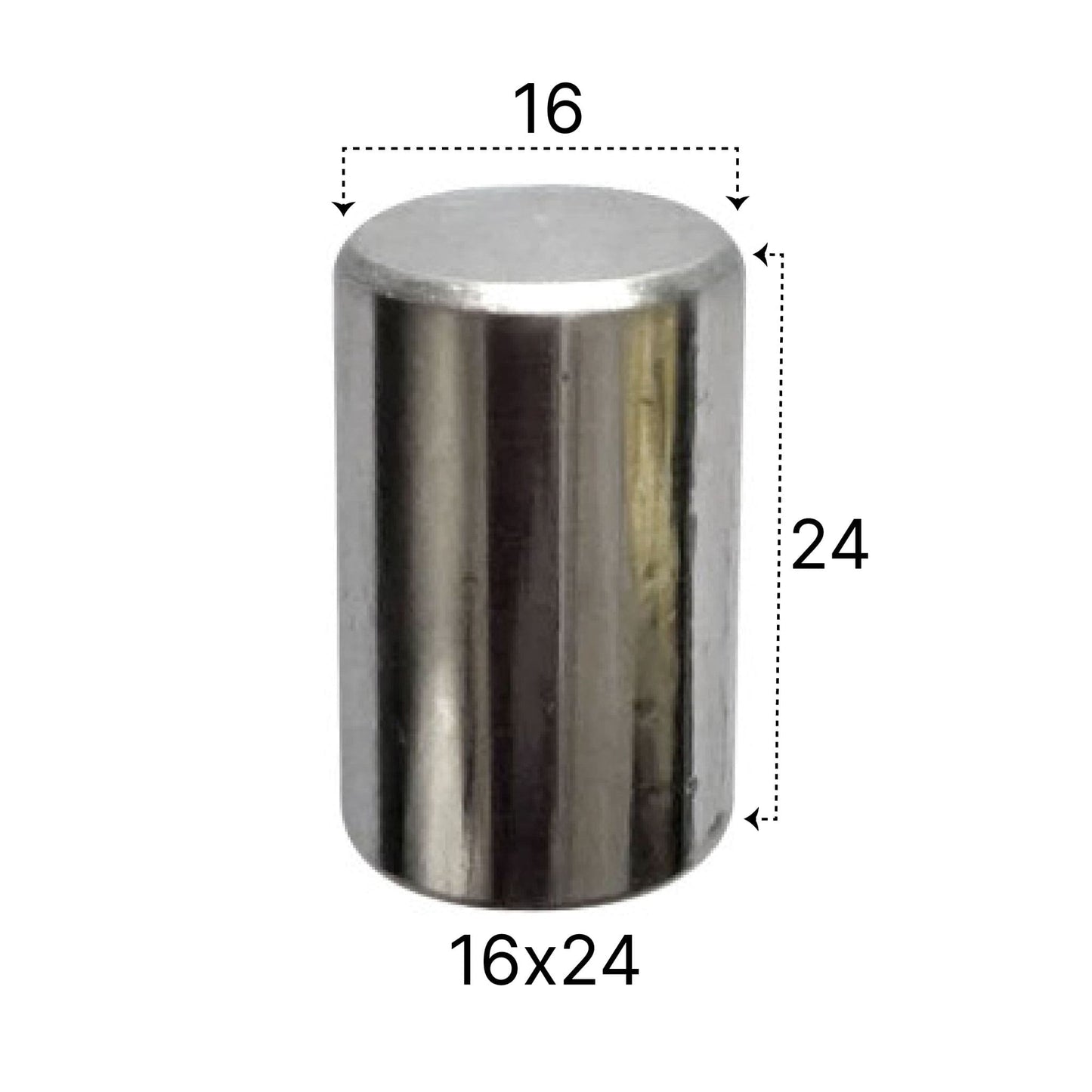 Cylindrical roller pin 16×24 mm bearing-grade chrome steel